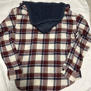 AE Men's Super Soft Flannel w/ Detachable Hood Sz S